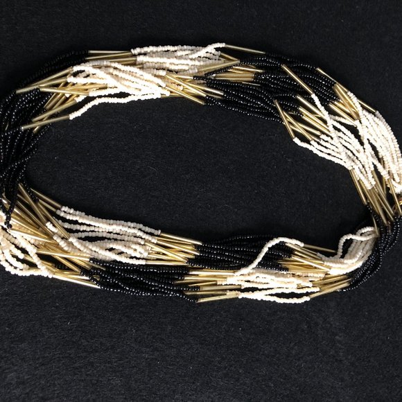 Very long multi strands beaded necklace 45" - Picture 2 of 5